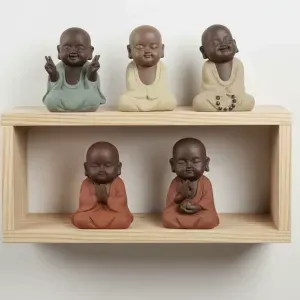 Kit of 5 Mini Zen Baby Buddhas of Happiness and Wisdom - Dec