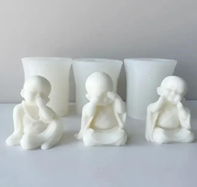 3 Baby Buddhas: Mizaru (I see no evil), Kikazaru (I hear no evil) — Image 4 of 9
