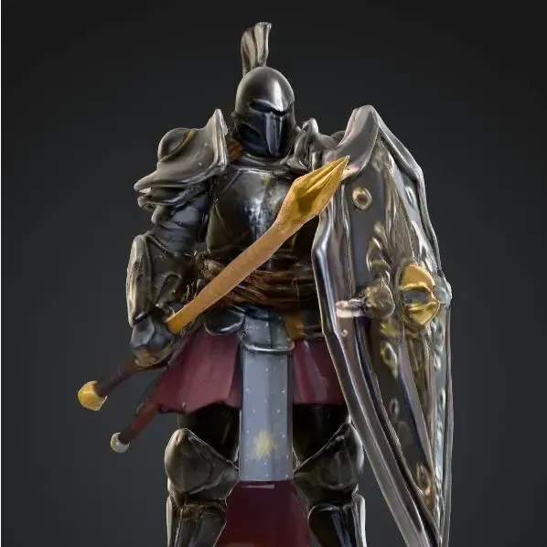 Paladin Miniature STL, 28mm Armored Holy Warrior, RPG Model
