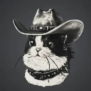 Cat Cowboy Hat 3d model sculture