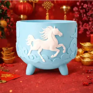 Horse Relief Pot - Lunar New Year Inspired Decor