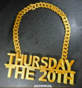 Simpsons Thursday The 20th Pendant Necklace Hype Cuban Chain