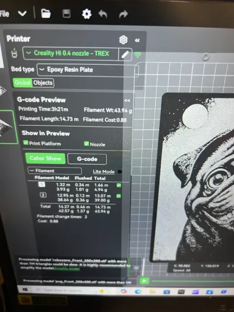 Pug Hueforge 200x200 Black & White — Image 3 of 4