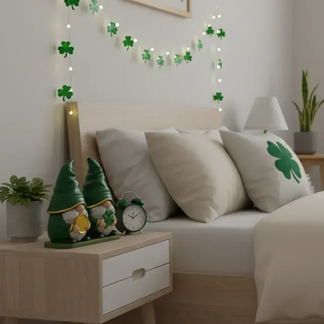 St. Patrick’s Day Gnome Irish Gnome Set Lucky Decor Figurine — Image 8 of 9