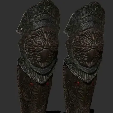 RAGING WOLF LEG ARMOR, high detail ELDEN RING