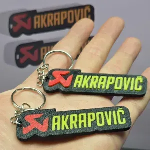 Akrapovic Logo Keychain 2 versions Multi and NO Multicolor