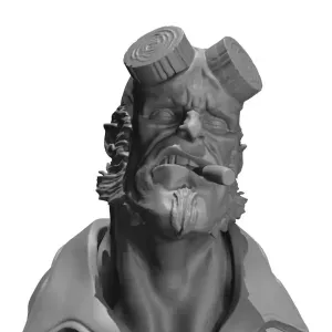 EXCLUSIVE HELLBOY BUST DETAIL ORIENTED