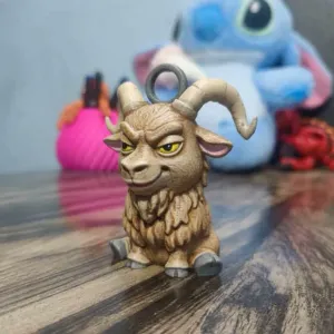 Cute Goat Keychain – Cartoon Ram 3D Printable Animal Keychain