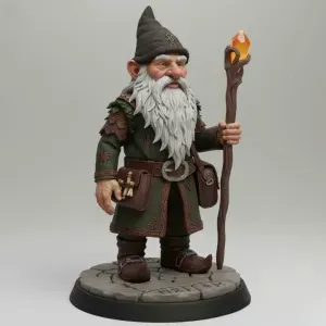 3079 Fairy Tale Gnome – Color Full-Body Figurine on Base
