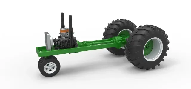 Vintage Small block Pulling tractor Base V2 Scale 1:25 — Фото 2 из 9