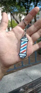 BARBER POLE KEYCHAIN