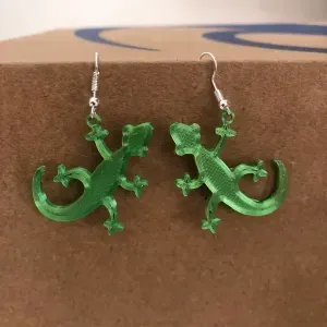 Earring lizard iguana pendant