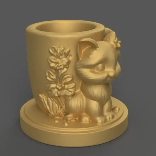 Adorable Cat planter, candy container, urn, candle holder 1 — Фото 4 из 5