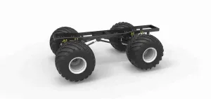 Chassis of vintage monster truck Version 2 Scale 1:25
