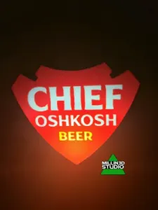 Chief Oshkosh Beer Sign Light box