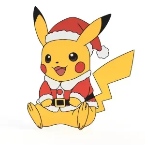 Pikachu Santa Christmas Wall Art