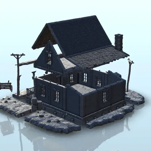 House with stone fireplace - Terrain scenery Old West — Фото 6 из 9