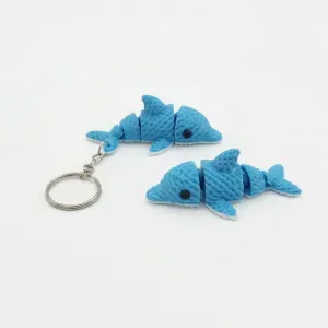 Mini knitted flexi dolphin + keychain
