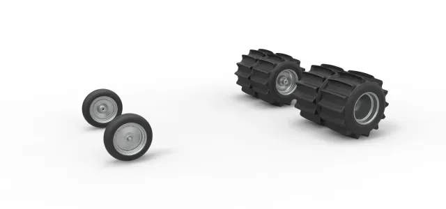 Wheel Set of Vintage Funny Car for Sand Drag Racing 1:25 — Фото 2 из 9