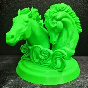 2026 Horse Head Sculpture – Neon / Emerald Edition