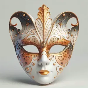 3624 Venetian Carnival Mask Color 3D Model magic STL