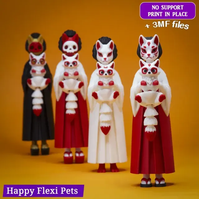 Little Miko and her kitsune art doll in Japanese style (#73) — Фото 2 из 9
