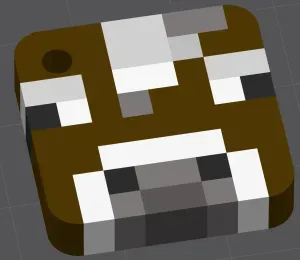 Pixel Cow Keychain – Minecraft Inspired Multicolor