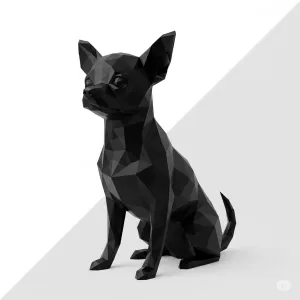 Chihuahua decorativo Low Poly