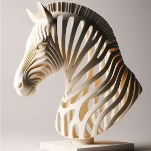 3779 Hollow Zebra with Cutout Stripes 3D Model totem STL