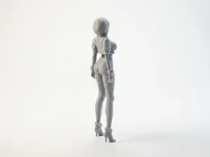 Sci-Fi Female Android Figurine 3D Printable