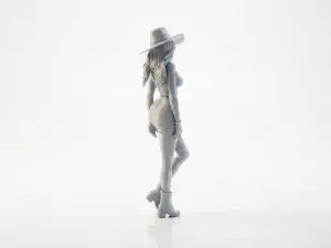 Western Cowgirl Figurine Female Figure 3D Printable