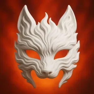 Meta Flame Kitsune Mask
