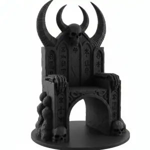 Infernal Rune Throne–Gothic Skull King Aquarium Centerpiece