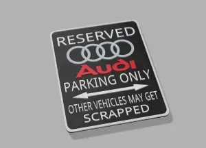 Audi Q3 4 5 7 8 A3 S5 RS TT TTS Quattro e-Tron Workshop Sign