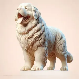 3775 Color 3D Model of a Laughing Newfoundland Dog STL
