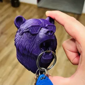 Cyberpunk bear wall display key organizer