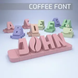 3D name from letters - Coffee Font