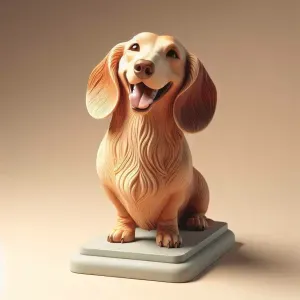 3848 Laughing Dachshund 3D-Printed Ivory-Style Statue STL