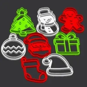 Christmas Cookie Cutter Set – 3D Printable STL for Baking