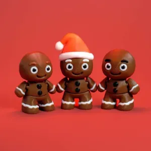 Flexi Gingerbread Men | Print-in-place | No Support