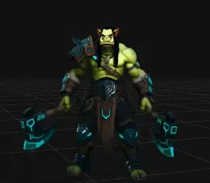 orc warrior with tech axes