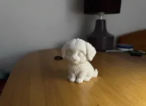 Cute Fluffy Puppy Dog Figurine