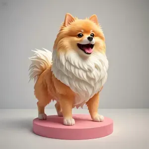 16 Laughing Pomeranian – Full-Color 3D Model