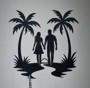 Romantic Couple Beach 2D Wall Art