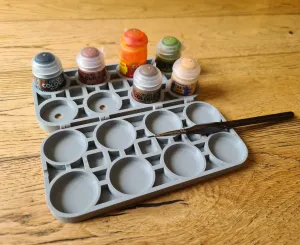 Print in Place Folding Citadel Paint Pot Holder and Mixer