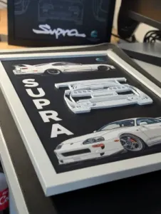Toyota Supra MK4 3D Wall Art 3 STL Files & Digital Poster D2