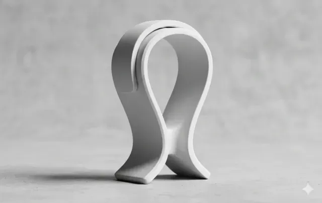 Organic Headphone Stand — Sculptural Monolith Design