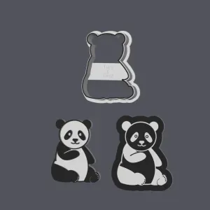 Panda - Cookie Cutters with stamp and embosser.