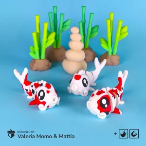 Cute Flexi Koi (Toy, Keychain & Magnet) 日本の鯉