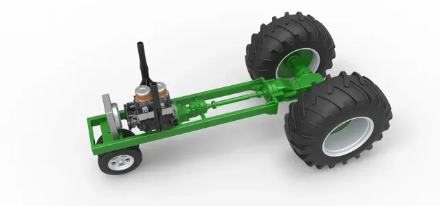 Vintage Small block Pulling tractor Base V2 Scale 1:25 — Фото 4 из 9